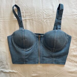 Haute Monde Denim Blue Bustier Bra